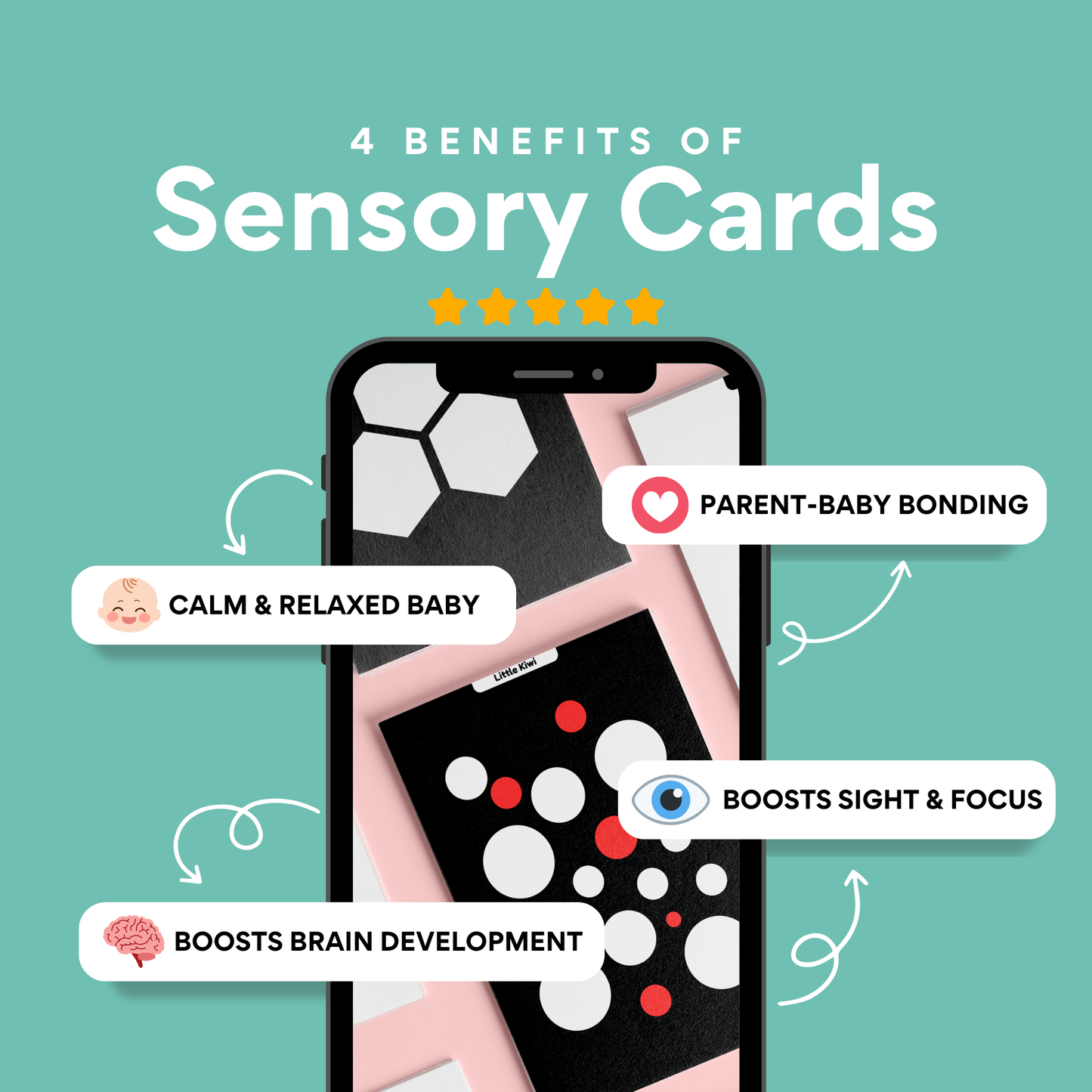 Premium Baby Sensory Cards – 20 Double-Sided High-contrast Cards for Newborn Visual Development